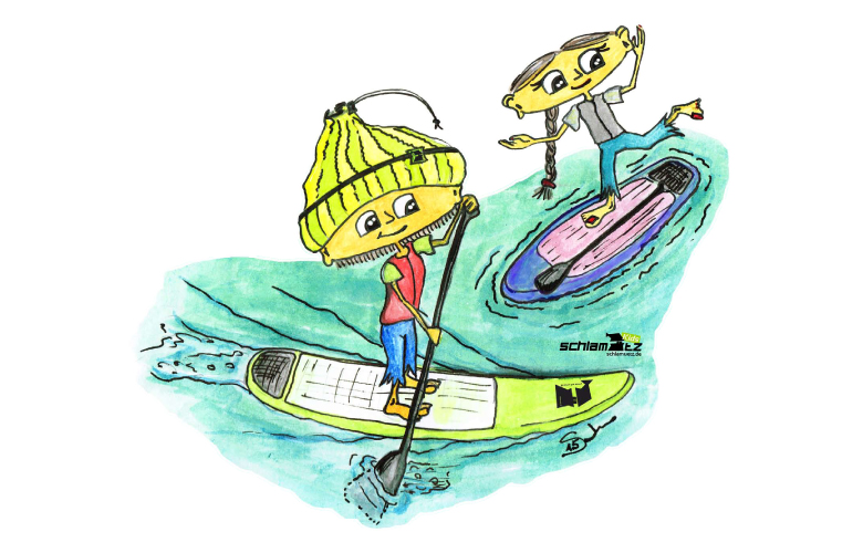 Maxl und Franzi: Beim Stand up paddeln