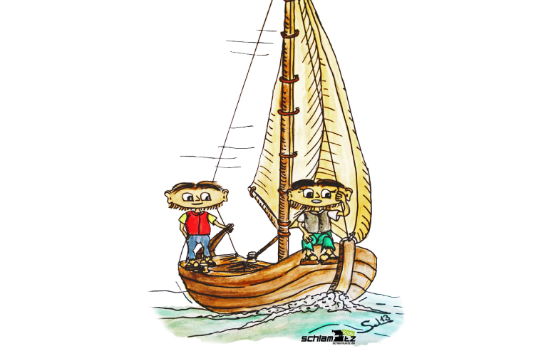 Maxl und Franzi: Beim segeln